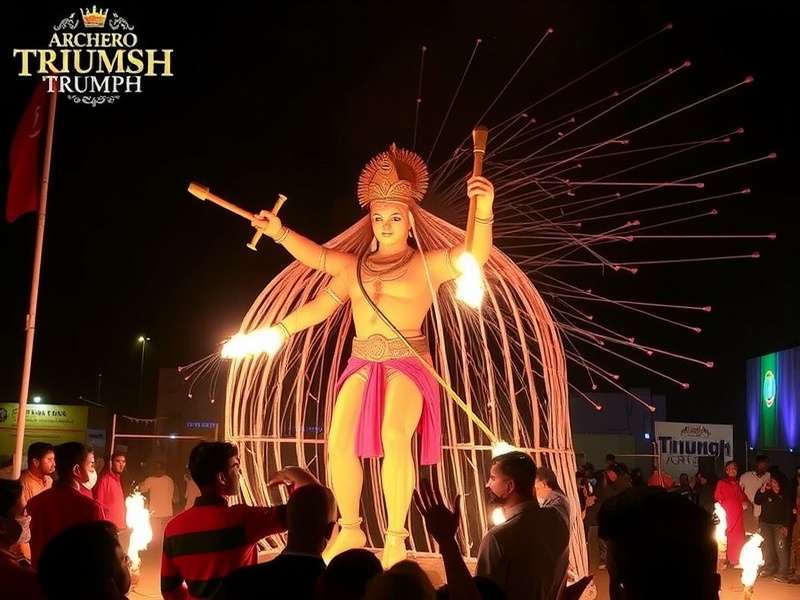 Archero Triumph Dussehra Event - Battle Against Ravana Archero Triumph Dussehra event showing Ravana effigy battle